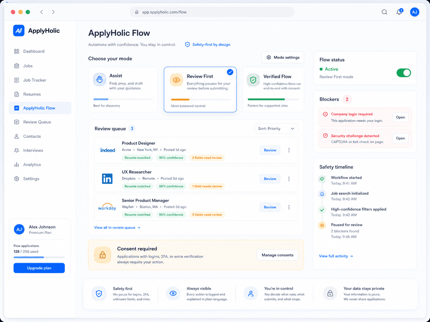 ApplyHolic Flow mockup